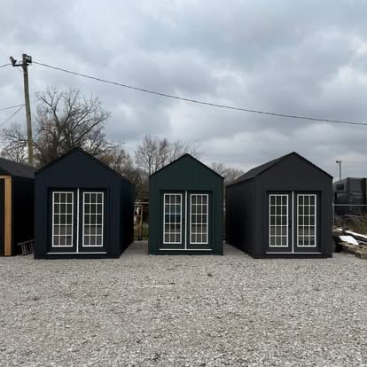 Row of custom-built dark storage sheds